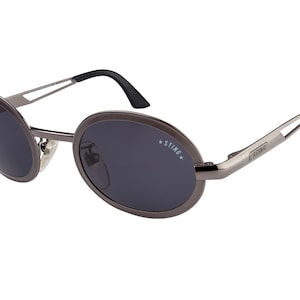 Vintage Sting Sunglasses: 1990s Italian Round Sunglasses, Gunmetal Frame