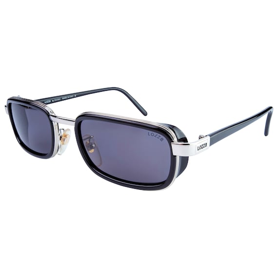 Lozza steampunk sunglasses, made in Italy. Rectangular vintage sunglasses 80s