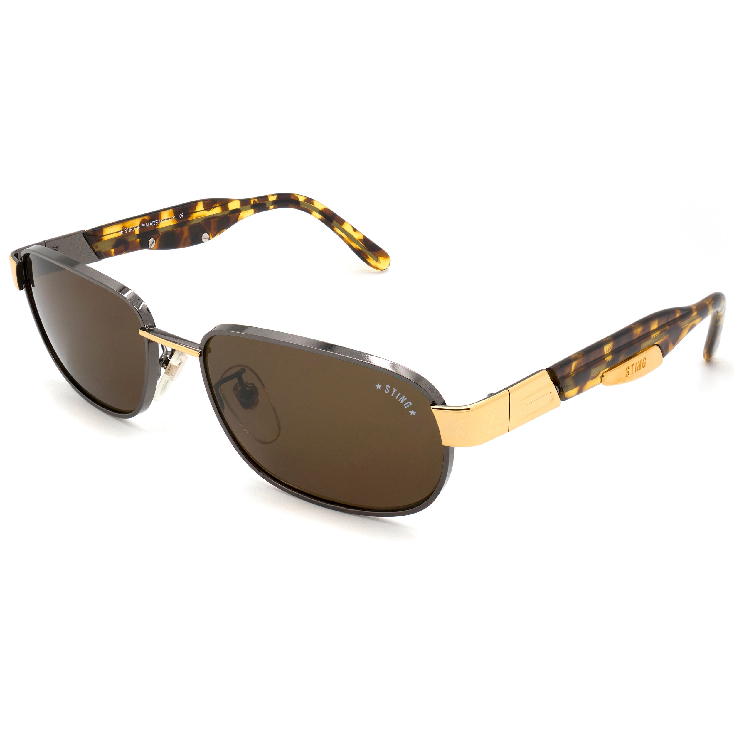Sting Rectangular Sunglasses ITALY in Gold and Tortoise - Etsy