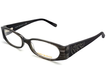 Vintage Tory Burch Y2K Black Leather Eye Glass Frames Only  display picture 1