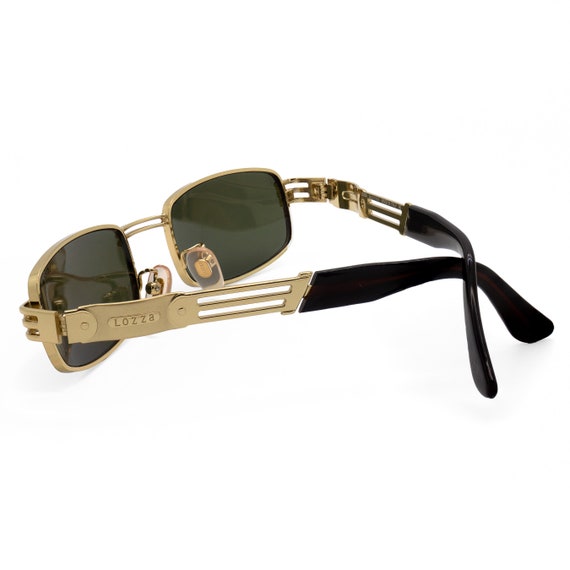 Gold rectangular sunglasses by Lozza, made in Ita… - image 3