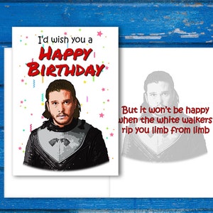 Biglietto Di Compleanno Di Game Of Thrones Piega Il Etsy