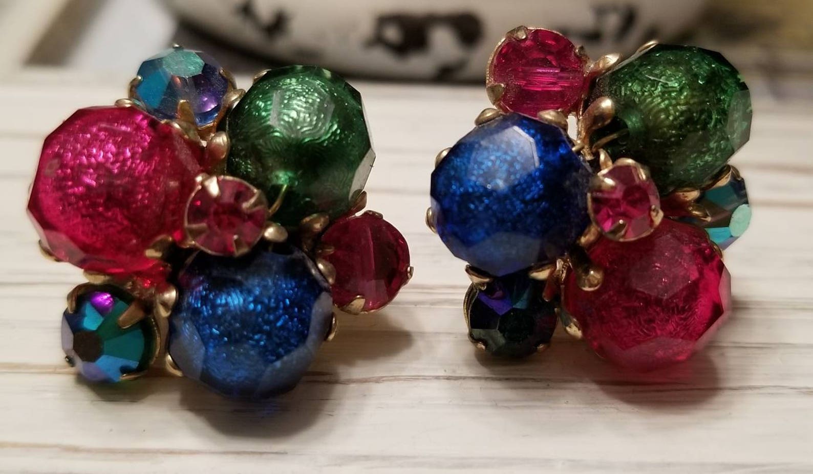 Vintage Vogue Cluster ClipOn Earrings Etsy