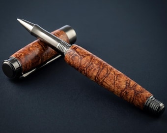 Wooden Pen, Rollerball, Afzelia Xylay, Handmade in Ireland