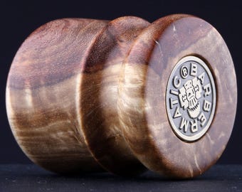 Handcrafted Amboyna Burl Shaving Brush – 28mm Synthetic Knot Option, Exotic Wood Handle