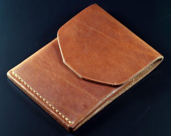 Horween Leather Slim Flap Wallet, Card Holder, Minimal Wallet, Handmade in Ireland