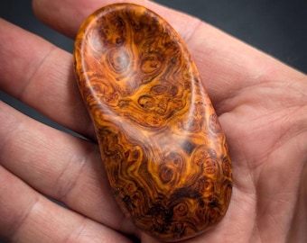 Pocket Stone Wooden Worry Stone, Smooth Haptic Stone, Burl Wood Fidget, Tactile Desk Gift, Made in Ireland