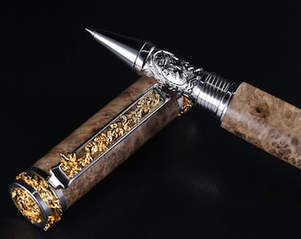 Amboyna Burl Rollerball Pen, Handmade Wood Luxury Pen - Great Palace Vine