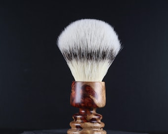 Two-Tone Amboyna Burl Shaving Brush - set with 24mm Synthetic Knot