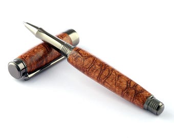 Wooden Pen, Rollerball, Afzelia Xylay, Handmade in Ireland