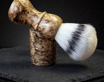 Amboyna Burl Shaving Brush and Matching Stand - 24mm Knot Option - Keystone Series by Barbermatic