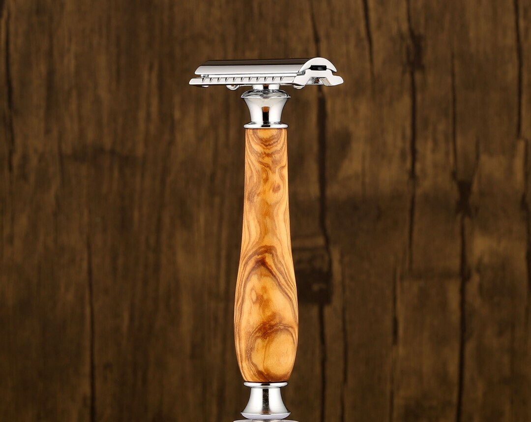 Acient Razors Olivewood Razor - Ancient Olive, Handmade Wooden Razor, Bladed Razor ...