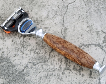 Fatboy Razor - Karelian Birch, Handmade Wooden Razor, Bladed Razor