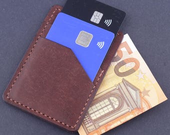 Minimal Leather Card Holder, Compact EDC Wallet, Handmade in Ireland