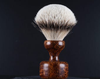 Amboyna Burl Shaving Brush - 24mm Knot - Fulcrum Series by Barbermatic