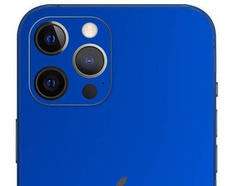 Matte Chrome Dark Blue Skin für iPhone - Skin Wrap Decal für iPhone 12 Pro Max, iPhone 12 Mini, iPhone 11 Pro Max, Xs, X, XR, 8 Plus, 7 Plus