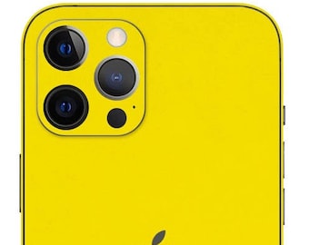 Peau jaune brillant pour iPhone - Skin Wrap Decal pour iPhone 12 Pro Max, iPhone 12 Mini, iPhone 11 Pro Max, iPhone Xs, X, XR, 8 Plus, 7 Plus