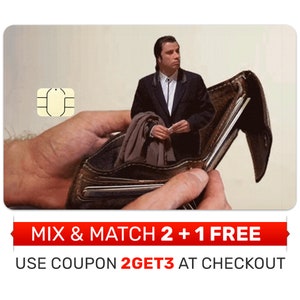 Skin, calcomanía y cubierta de tarjeta de crédito: MEME de Travolta confundido, cubierta de tarjeta de débito