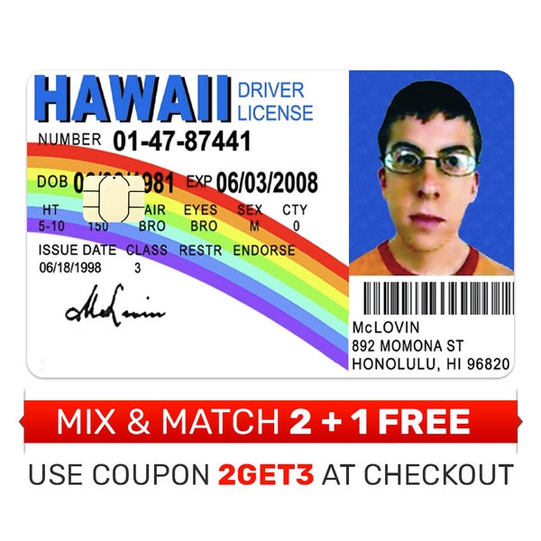 Credit Card Skin, Sticker, Cover - McLovin ID Card, Debit Card Cover
