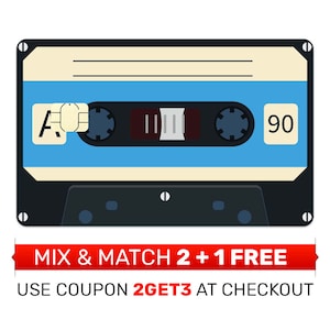 Creditcardskin, sticker, omslag: audiotape