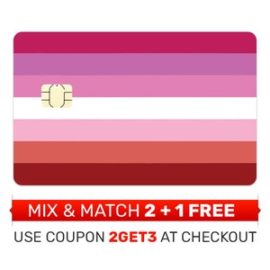 Piel de tarjeta de crédito, pegatina, cubierta - LGBTQ Lesbian Flag