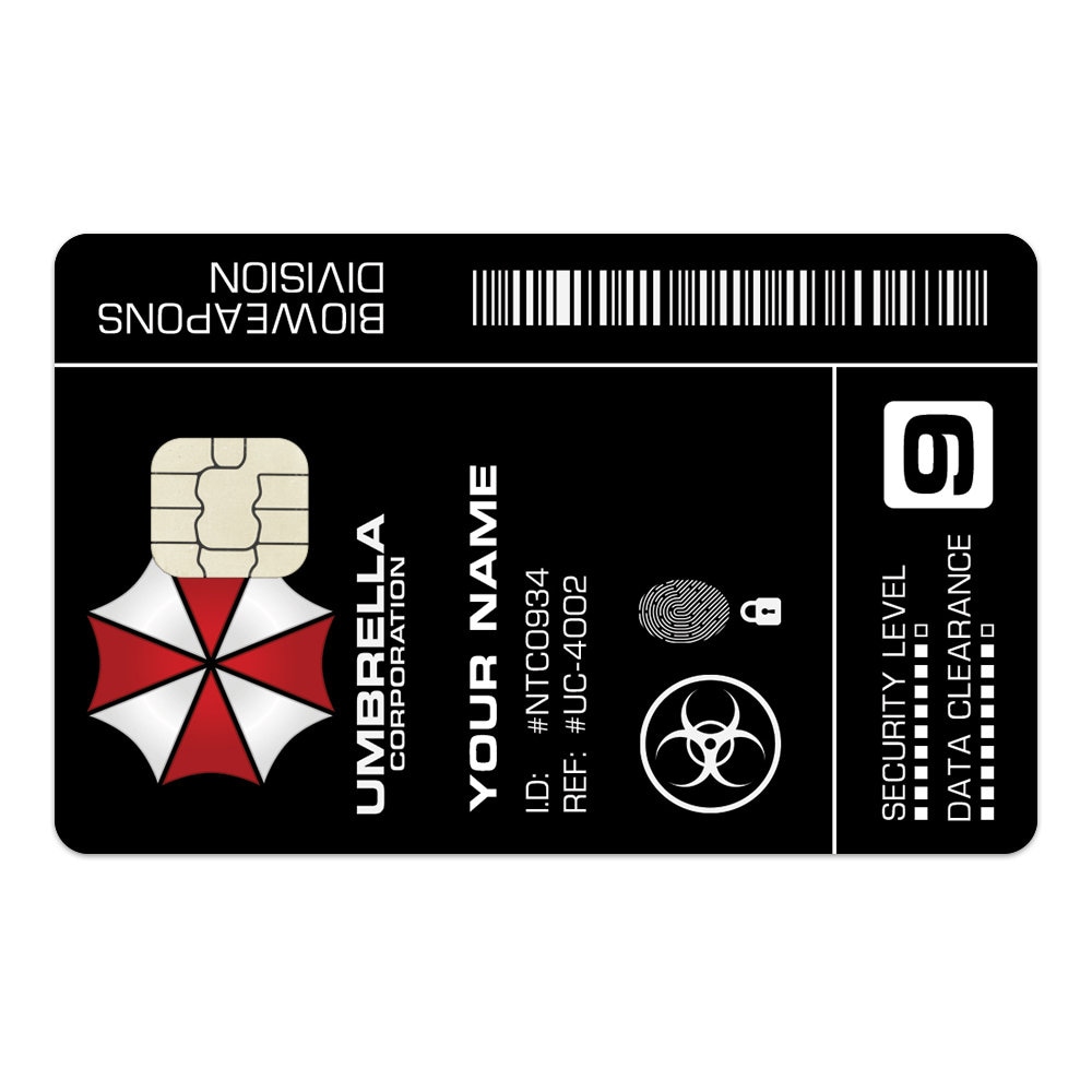 Personalized Credit Card Sticker Cover, Skin, Cover - Umbrella Corporation  Access ID Card, Debit Card Cover, Umbrellacorporation - Etsy Israel