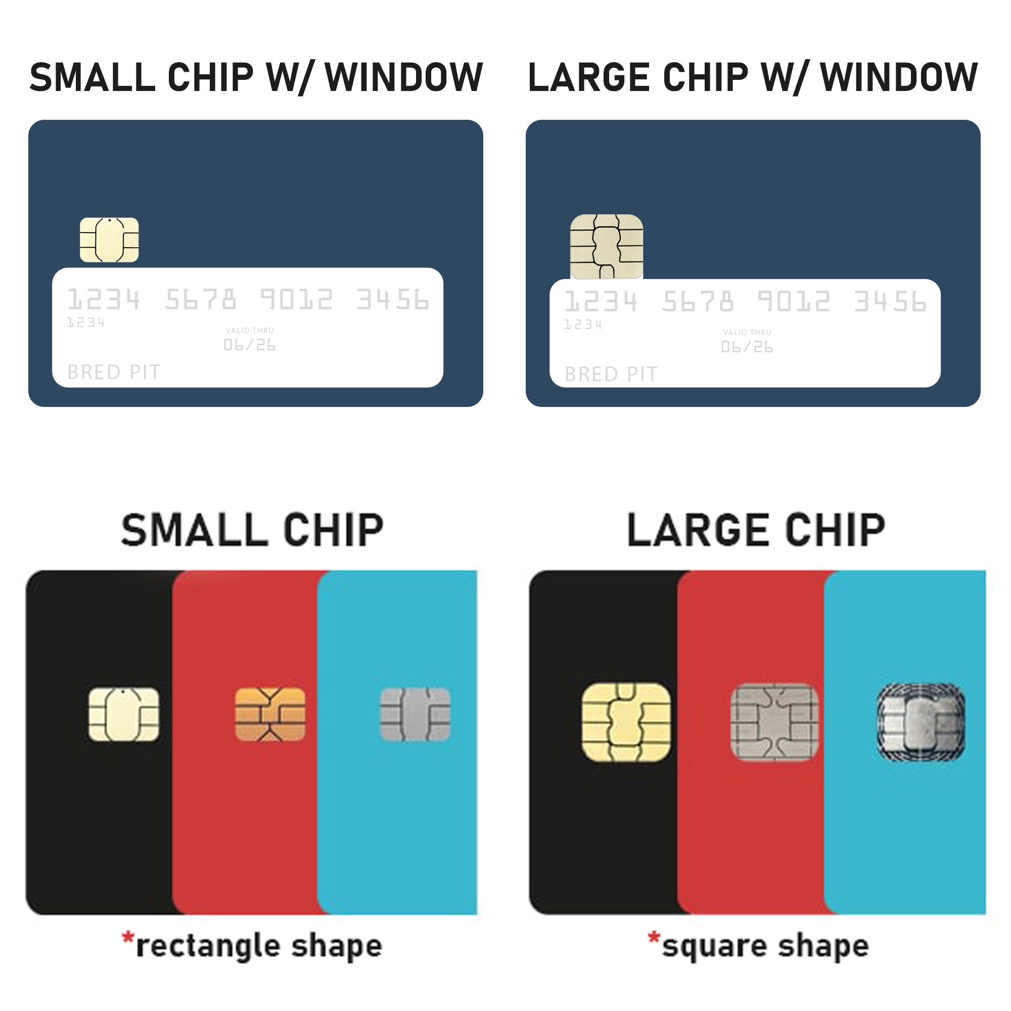 Custom Image Small Chip Debit Card Sticker cards.skins 