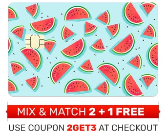 Skin della carta di credito, adesivo, copertina - motivo di sfondo del melone