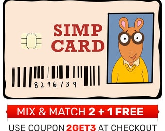 Simp Card Credit Card Sticker, Arthur Funny Design