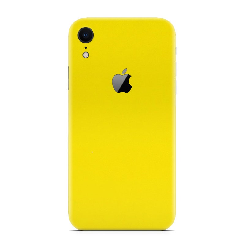 Glossy Yellow Skin for iPhone Skin Wrap Decal for iPhone 12 Pro Max, iPhone 12 Mini, iPhone 11 Pro Max, iPhone Xs, X, XR, 8 Plus, 7 Plus iPhone XR