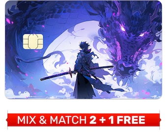 Sticker anime-creditcardskin: Samurai Dragon Warrior-sticker