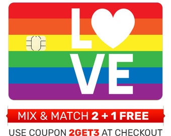 Kreditkarten Haut, Aufkleber, Hülle - Pride Love Rainbow