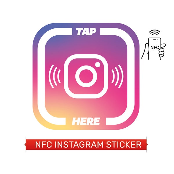 Autocollant Instagram NFC personnalisé - Autocollant de médias sociaux NFC, décalque pour voiture, ordinateur portable, etc.