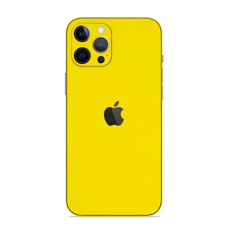 Glossy Yellow Skin for iPhone Skin Wrap Decal for iPhone 12 Pro Max, iPhone 12 Mini, iPhone 11 Pro Max, iPhone Xs, X, XR, 8 Plus, 7 Plus image 1