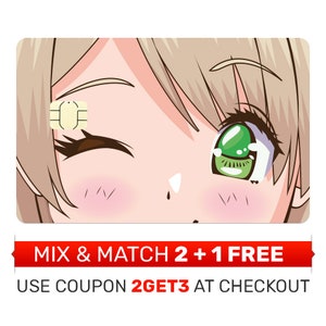 Skin de tarjeta de crédito, pegatina, cubierta - Girl Anime Eyes Guiño