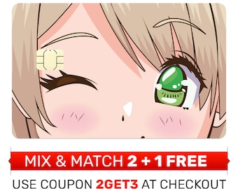 Credit Card Skin, Sticker, Cover - Girl Anime Eyes Wink