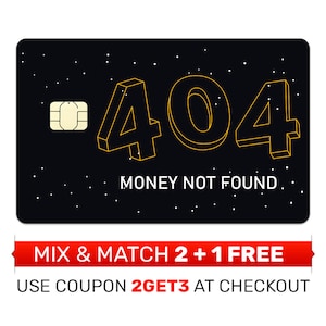 クレジットカードスキン、ステッカー、カバー - 404 エラー お金が見つかりません