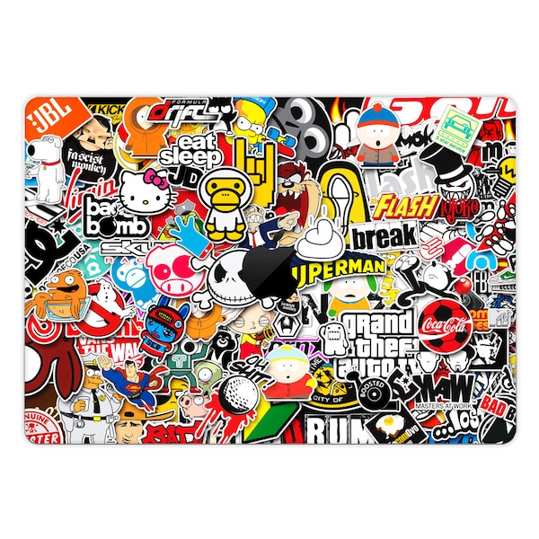 MacBook Pro, Air Laptop Skin Cover adesiva avvolgente - Stickerbomb, Bomba adesiva