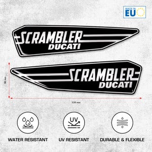 Ducati Scrambler 3D gewölbte Aufkleber: UV- und wasserbeständige Gel Embleme