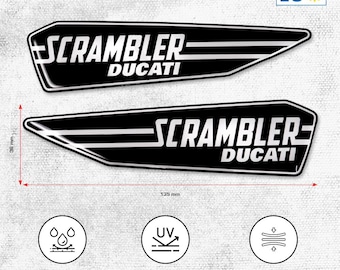 Ducati Scrambler 3D-koepelvormige stickers: uv- en waterbestendige gelemblemen