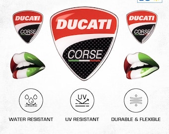 Ducati Corse-stickers: 3D-stickers siliconengel, uv-bestendig