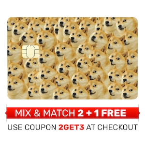 Piel de tarjeta de crédito, pegatina, cubierta - DOGE Much Wow, cubierta de tarjeta de débito