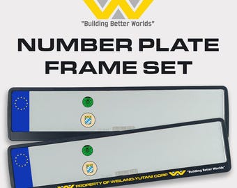 Weyland-Yutani License Plate Frame Set – Movie Number Holder | Car Frame | Accessory