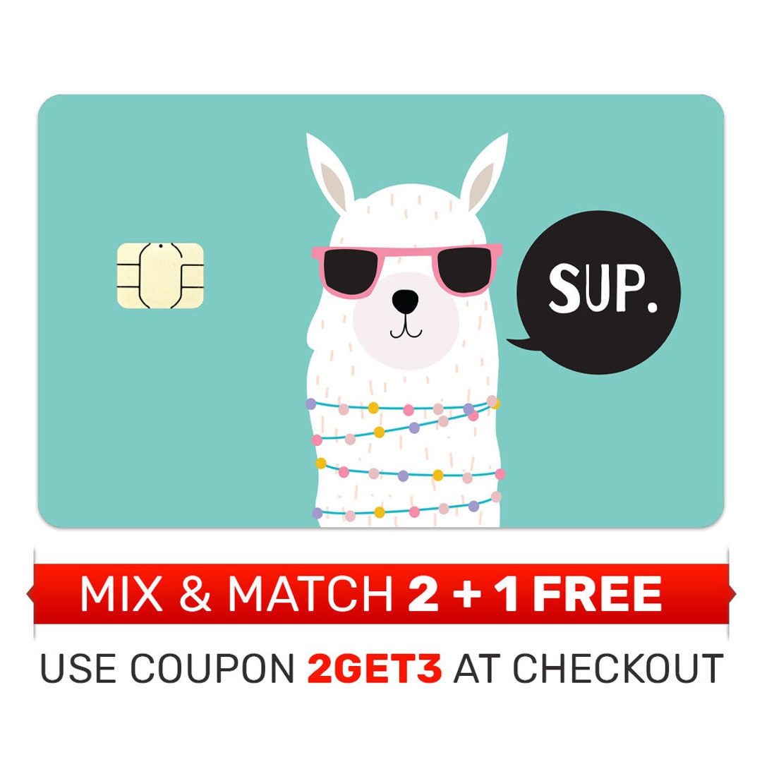 Credit Card Skin, Sticker, Cover - SUP Llama - Etsy