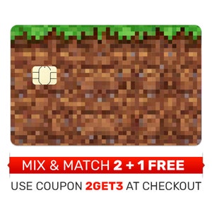 Skin de tarjeta de crédito, pegatina, cubierta - Minecraft Mud Block