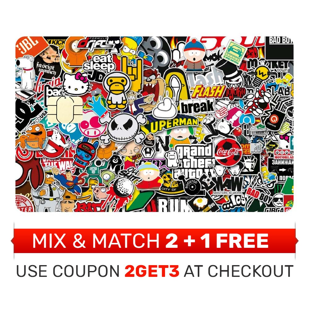 Credit Card Skin, Sticker, Cover - Sticker Bomb - Etsy Israel