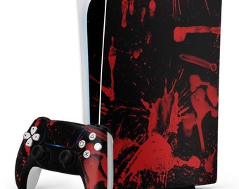 Blood Bath PS5/PS4 Console Skin – Hand Blood Stains Streaks Vinyl Wrap
