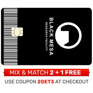 Capa para cartão de crédito, adesivo, capa - cartão de identificação Black Mesa, crachá, capa para cartão de débito