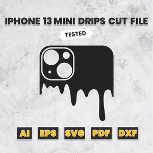 iPhone 13 Mini Drips Skin Vector Cut File Template (Ai, EPS, SVG, PDF, Dxf)