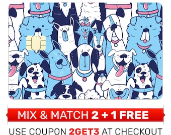 Carta di credito Skin, Adesivo, Copertina - Modelli di sfondo per cani